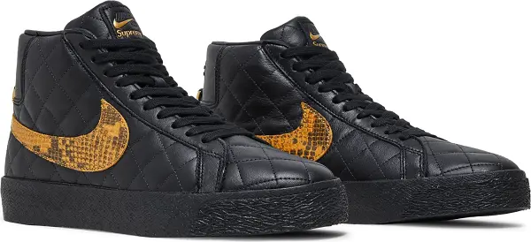 Giày Nike Supreme x Zoom Blazer Mid QS SB 'Black Snakeskin' DV5078-001 - Ảnh 5