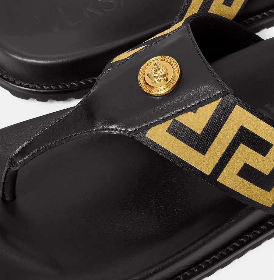 Alternative view of Dép Versace Medusa Greca 'Black Gold' 1008317-1A05957-2B15V