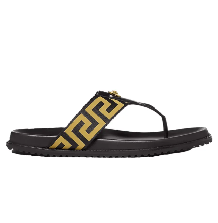 Dép Versace Medusa Greca 'Black Gold' 1008317-1A05957-2B15V