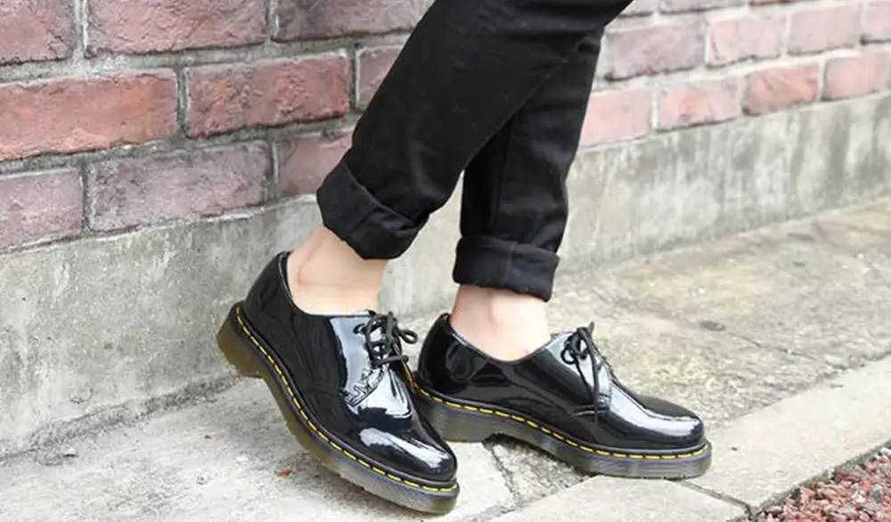 Giày Dr. Martens 1461 Black Patent Lamper 10084001 - Ảnh 4