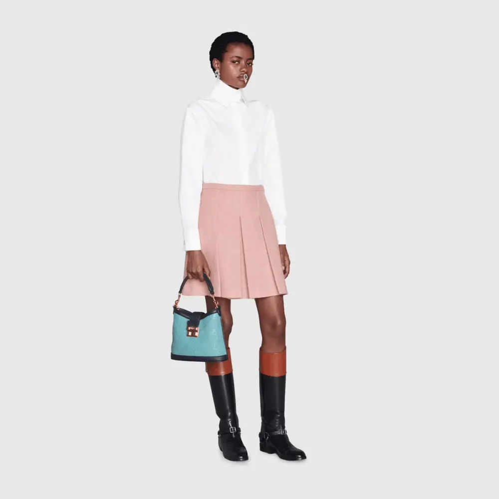 Túi Gucci Small GG Shoulder Blue Leather 675788-UD9AX-4967 - Ảnh 5