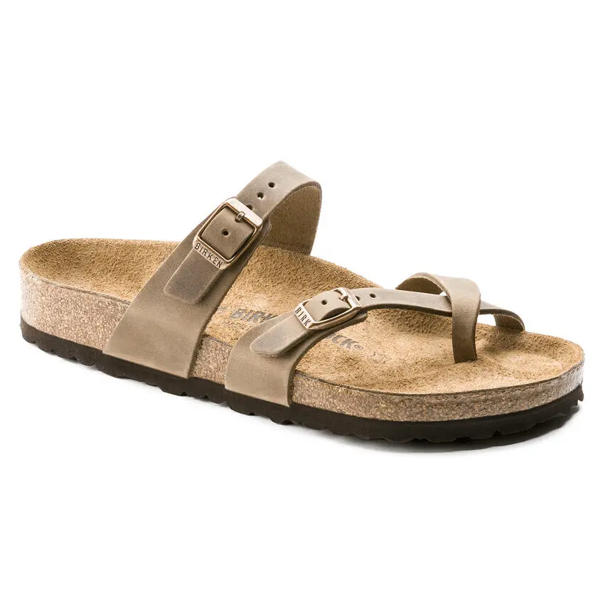 Dép Birkenstock Mayari Oiled Leather 'Tobacco Brown' 1011433 - Ảnh 5