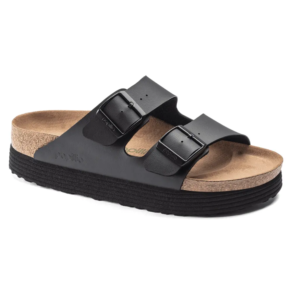 Dép Birkenstock Arizona Platform Vegan 'Black' 1018520 - Ảnh 4