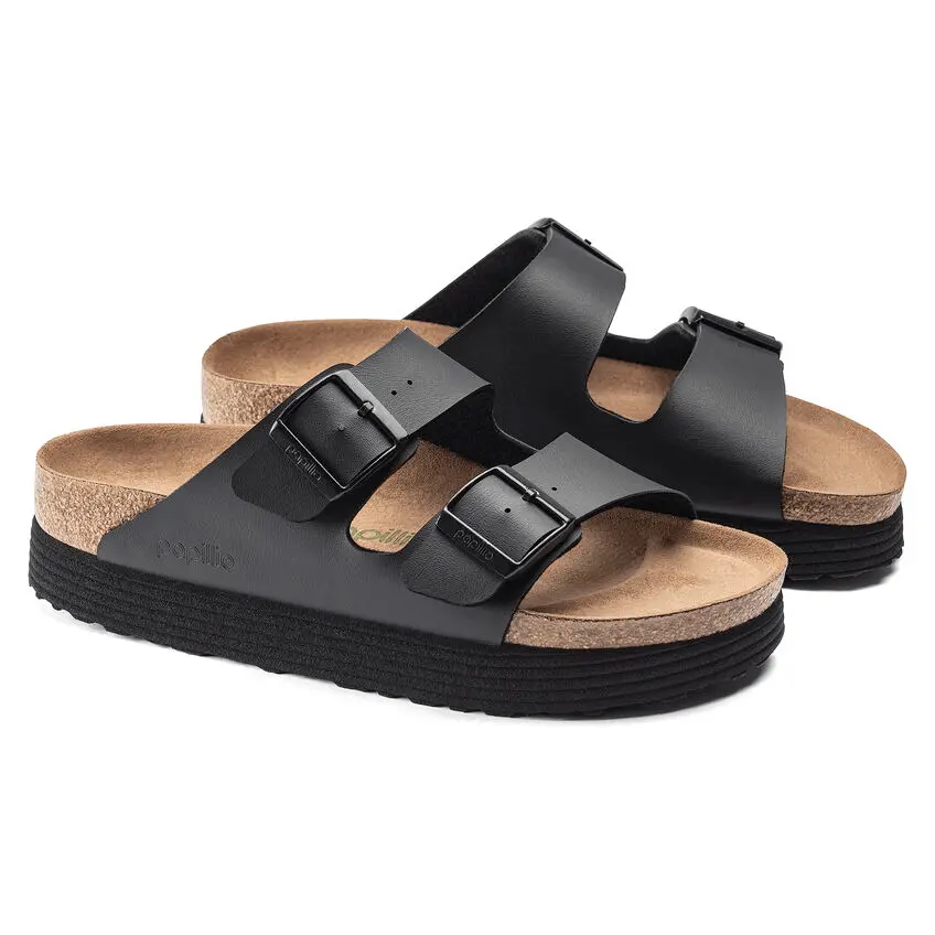 Dép Birkenstock Arizona Platform Vegan 'Black' 1018520 - Ảnh 6