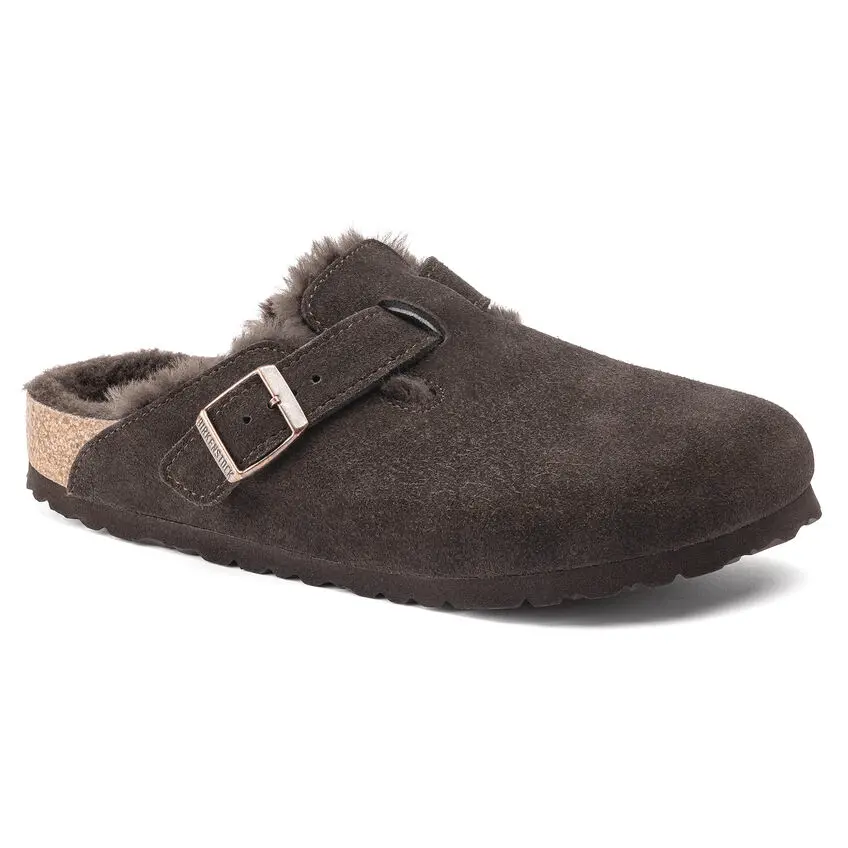 Dép Birkenstock Boston 'Shearling Mocha' 1020529 - Ảnh 4