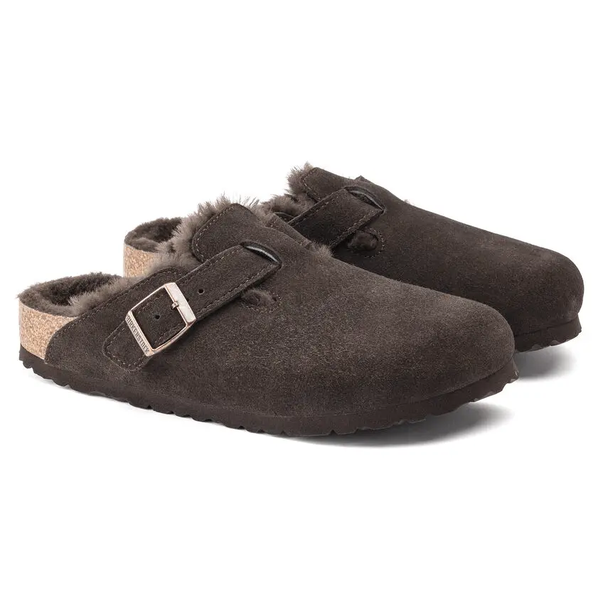 Dép Birkenstock Boston 'Shearling Mocha' 1020529 - Ảnh 5