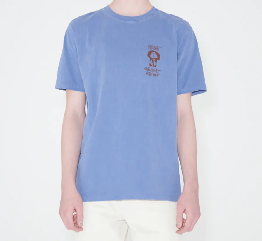 Alternative view of Áo Stussy x Our Legacy Work Shop Surf Skull Pigment Dyed Tee ‘Indigo’