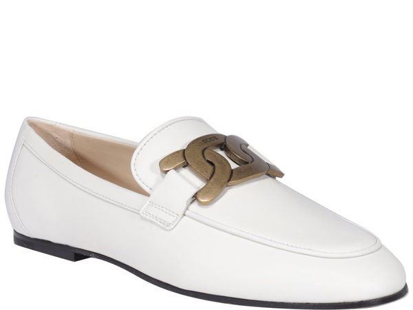 Giày Tod’s KATE ALMOND TOE LEATEHR LOAFERS IN WHITE XXW79A0DD00MIDB001 - Ảnh 6