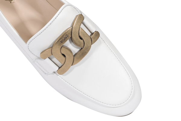 Giày Tod’s KATE ALMOND TOE LEATEHR LOAFERS IN WHITE XXW79A0DD00MIDB001 - Ảnh 5