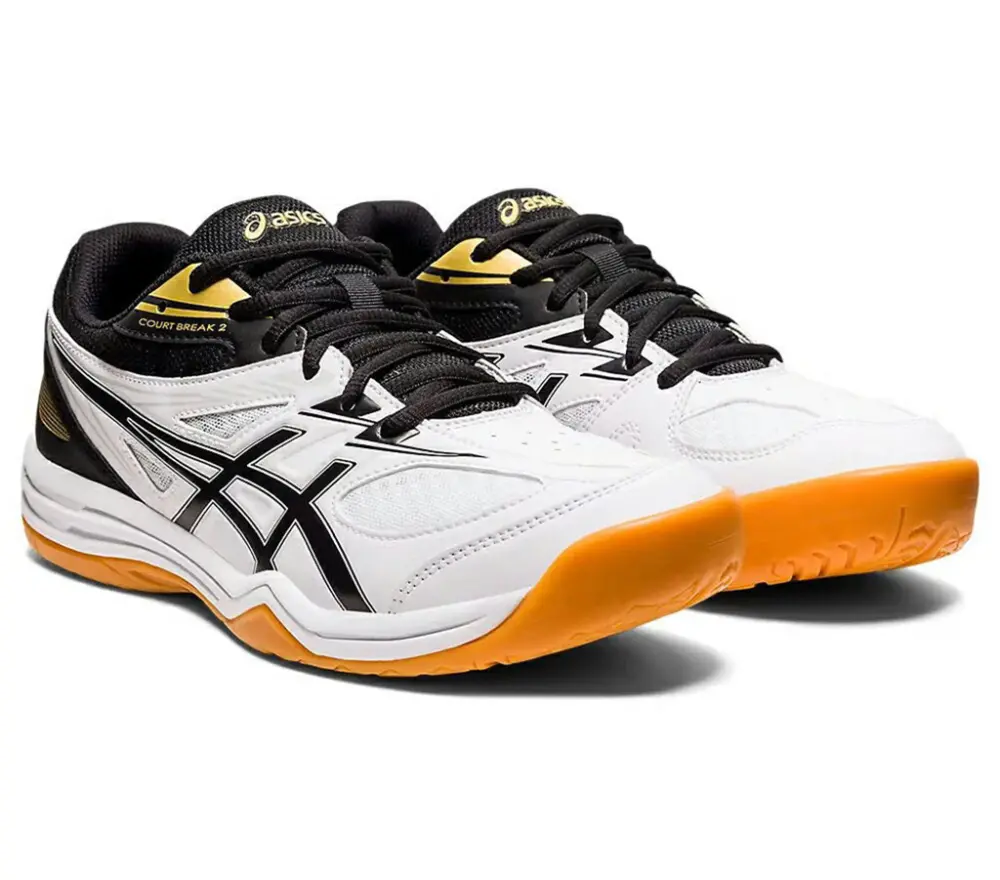 Alternative view of Giày Asics Court Break 2 'White Black Orange' 1073A013-103