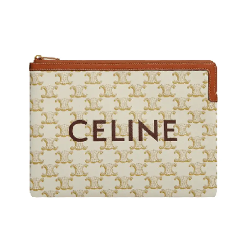 Túi Celine Small Pouch In Triomphe Canvas And Lambskin 10D672BZQ-01TA