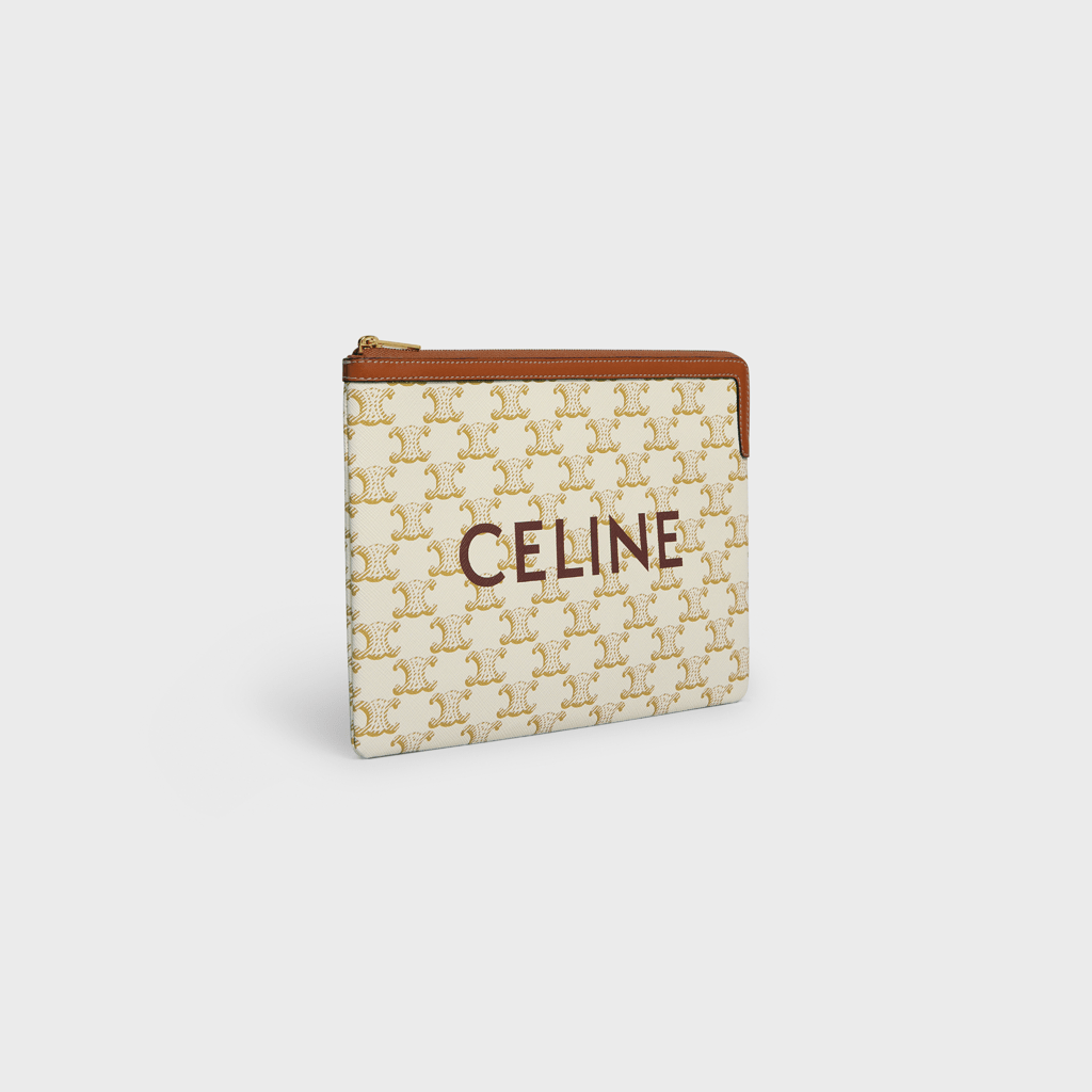 Túi Celine Small Pouch In Triomphe Canvas And Lambskin 10D672BZQ-01TA - Ảnh 4