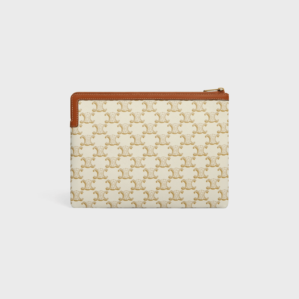 Túi Celine Small Pouch In Triomphe Canvas And Lambskin 10D672BZQ-01TA - Ảnh 2