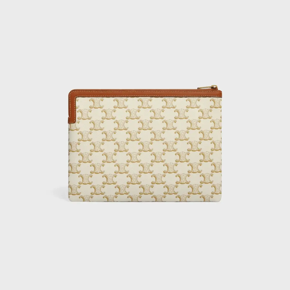 Alternative view of Túi Celine Small Pouch In Triomphe Canvas And Lambskin 10D672BZQ-01TA