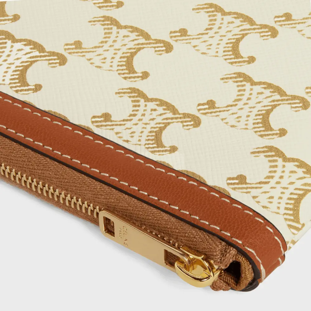 Túi Celine Small Pouch In Triomphe Canvas And Lambskin 10D672BZQ-01TA - Ảnh 3