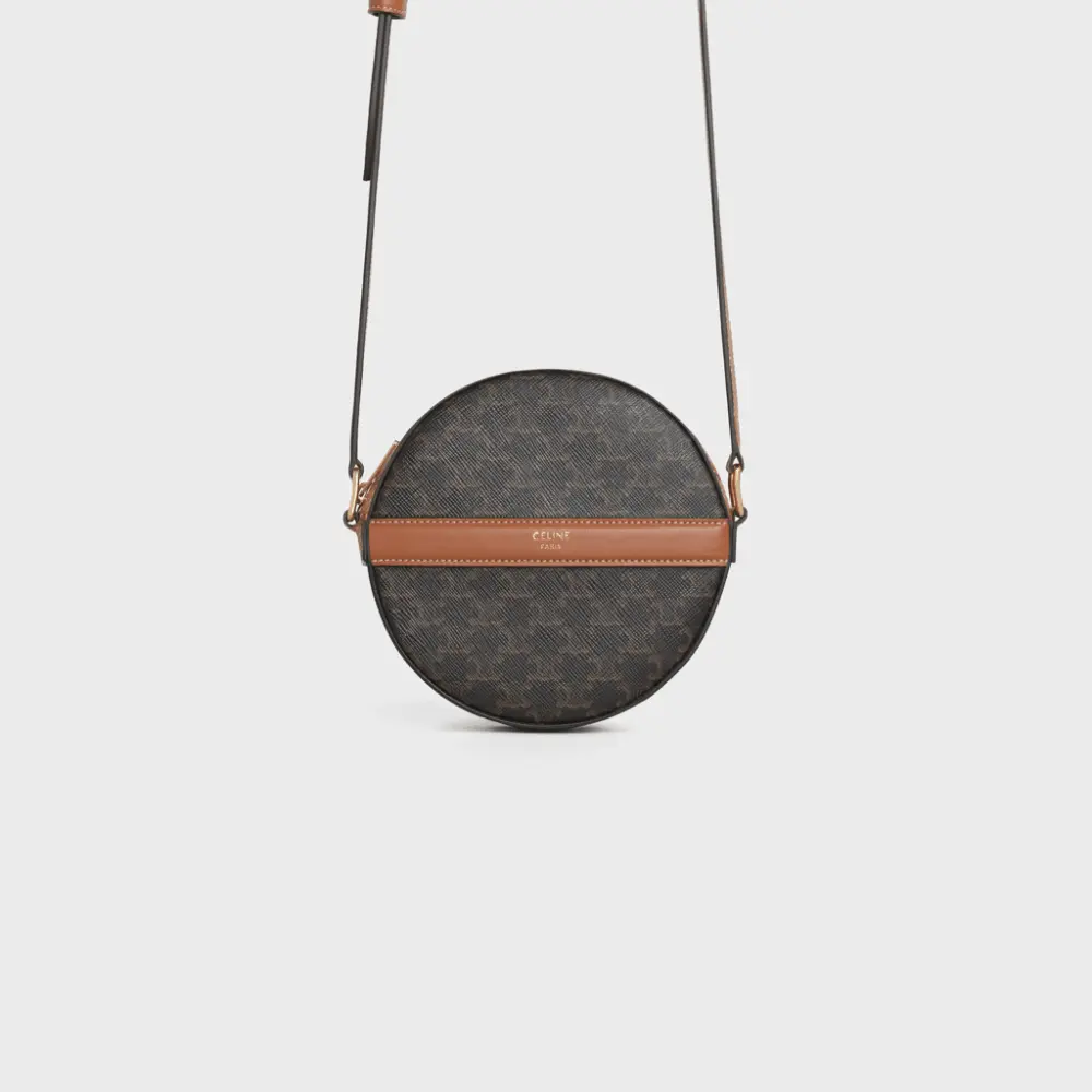 Alternative view of Túi Celine Round Purse On Strap In Triomphe Canvas And Lambskin 10G342CAM-04BT