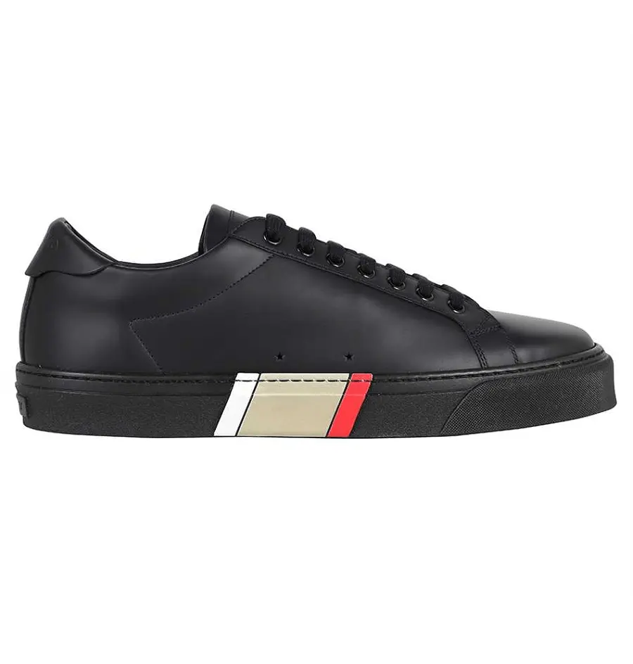 Giày Burberry Stripe Detail Leather 'Black' 80421721