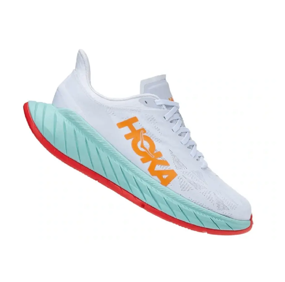 Alternative view of Giày Hoka One One Men’s Carbon X2 White Blazing Orange 1113526-WBOR