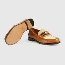 Giày Gucci Men's loafer with Interlocking G 'Cognac White Leather' 644724-17X20-2261 - Ảnh 5