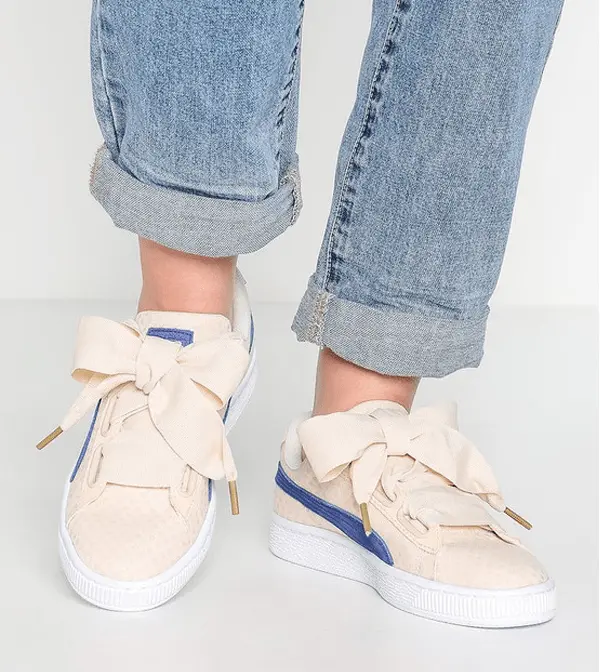 Giày Puma Basket Heart Denim Oatmeal Twilight Blue 363371-03 - Ảnh 5
