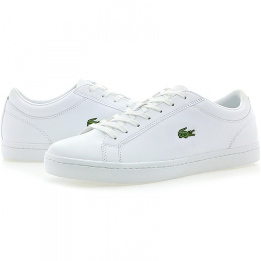 Giày Lacoste Men's Straightset White Leather Low-top Sneakers 733CAM1070-001 - Ảnh 4