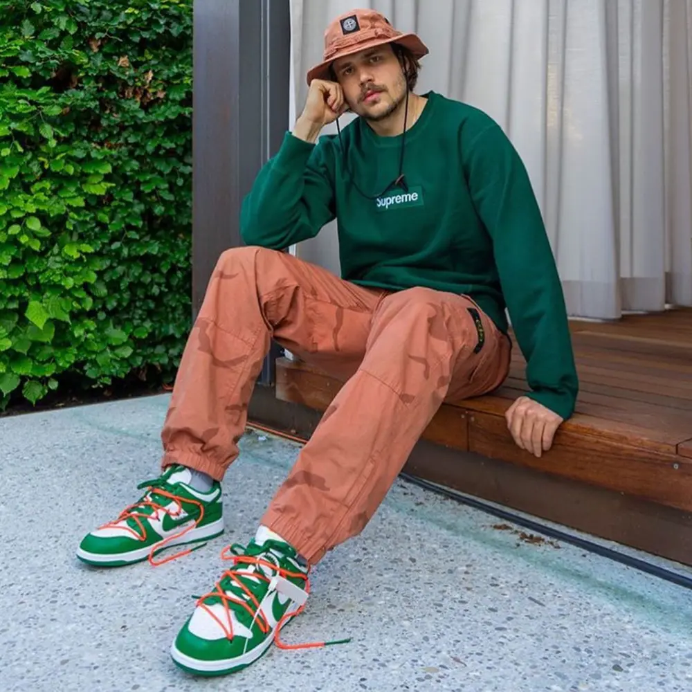 Giày Nike Off White x Dunk Low ‘Pine Green’ CT0856-100 - Ảnh 8