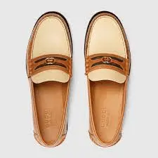 Giày Gucci Men's loafer with Interlocking G 'Cognac White Leather' 644724-17X20-2261 - Ảnh 4