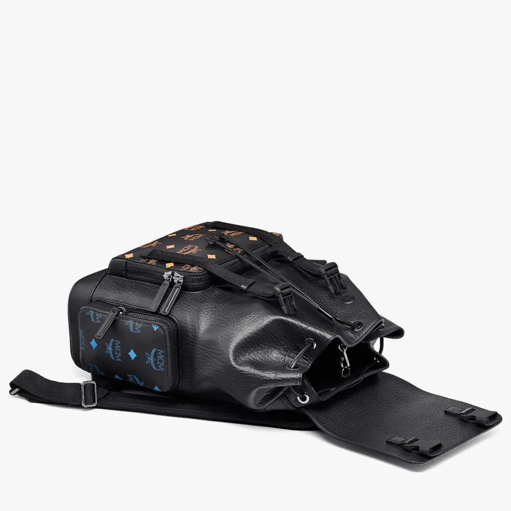 Balo MCM Brandenburg Backpack Splash Logo Black MMKBASX01BK001 - Ảnh 3