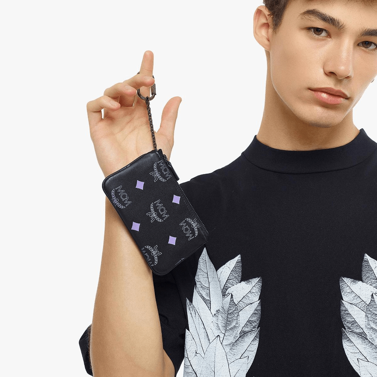 Túi MCM Color Splash Logo Leather 'Black' MXKCSSX01U4 - Ảnh 4