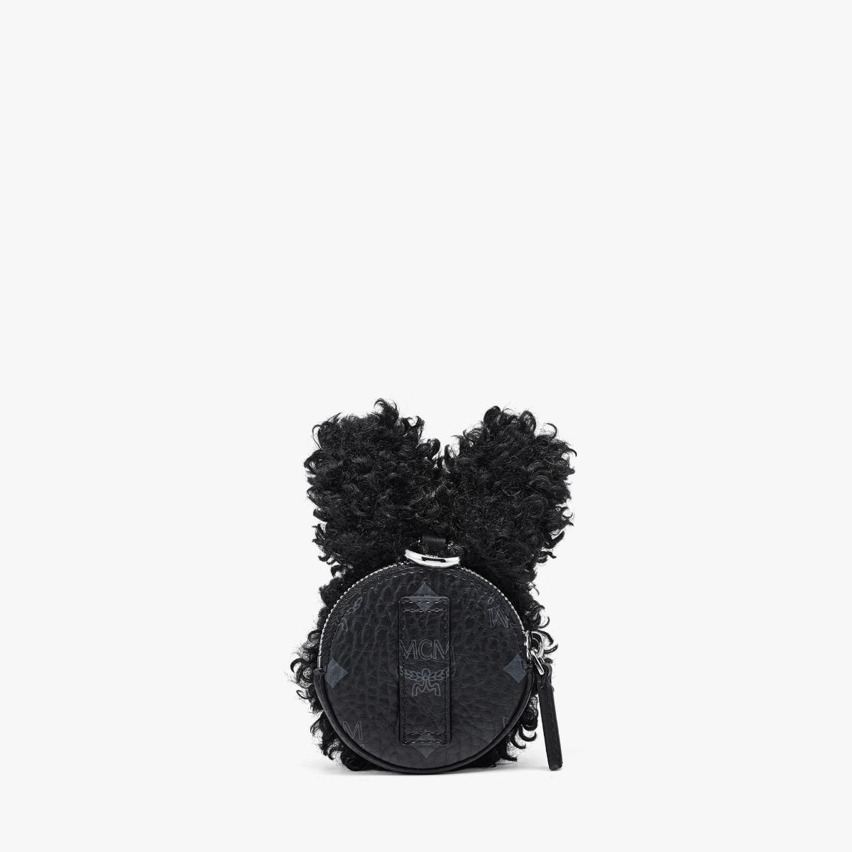 Túi MCM Rabbit Pouch Charm in Faux Fur Visetos MXZBASX02BK001 - Ảnh 3