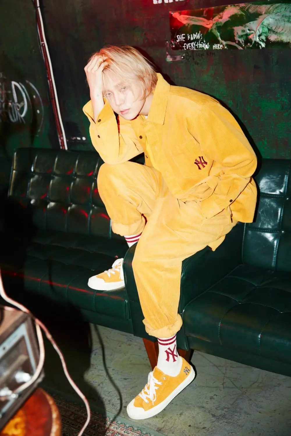 Giày MLB Playball Corduroy Yellow Denim 72SHPC011-50D - Ảnh 6