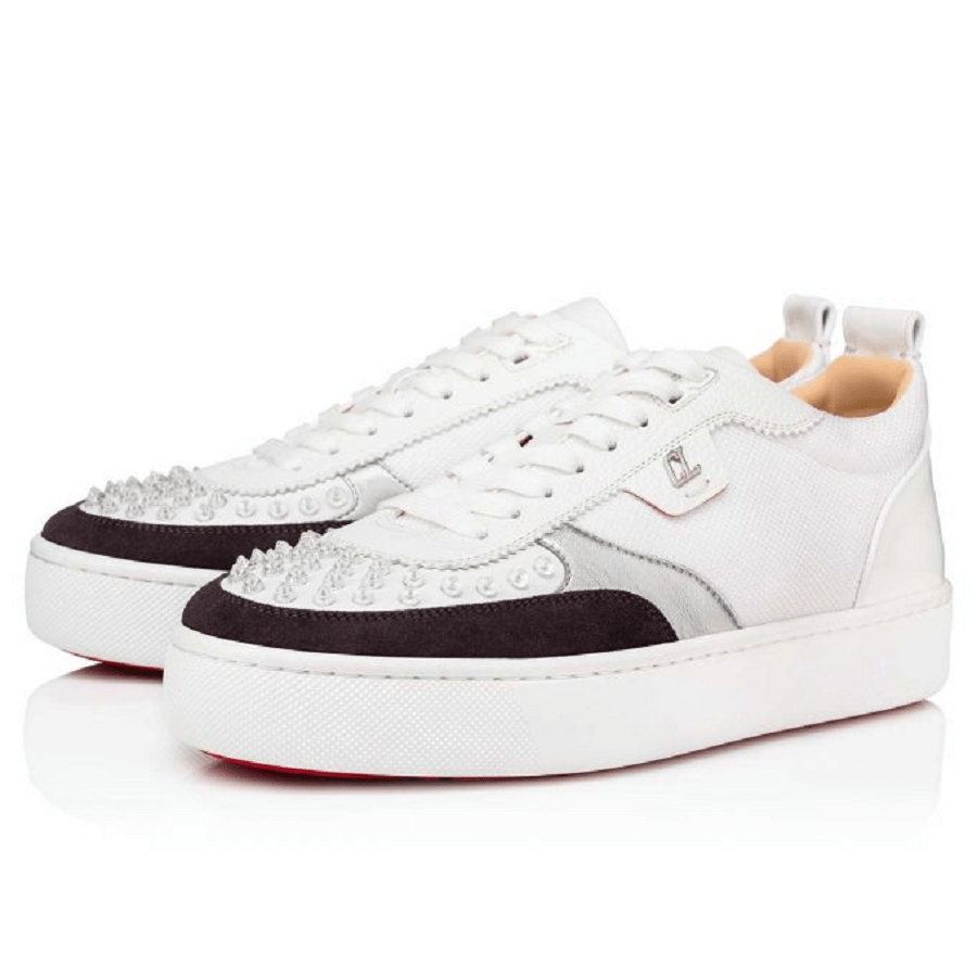 Giày Christian Louboutin Happyrui Spikes 'White' 1220646W224 - Ảnh 5