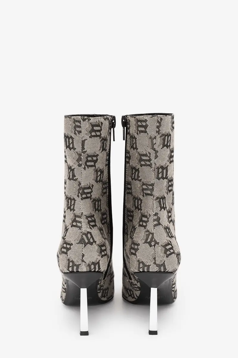Giày MSIBHV Sasha Ankle Boot Monogram Beige 3121BM623 - Ảnh 4