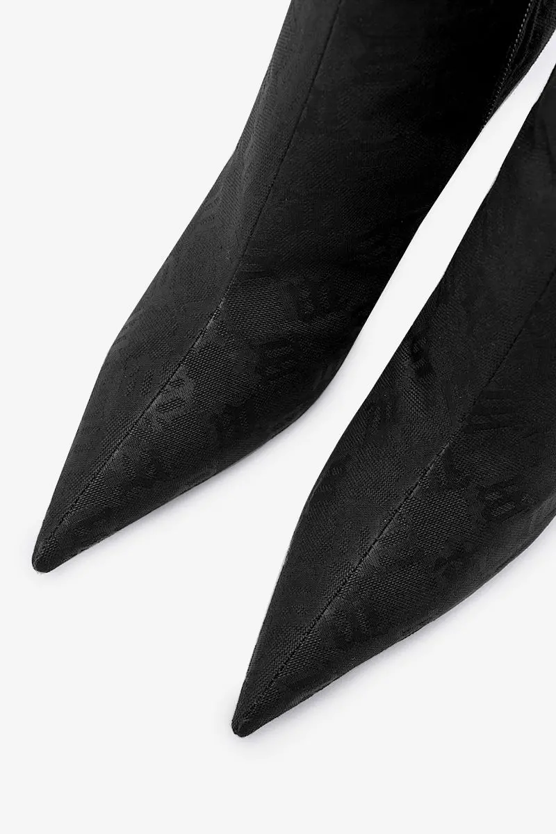 Giày MSIBHV Sasha Knee High Boot Monogram Black 3121BM620 - Ảnh 3