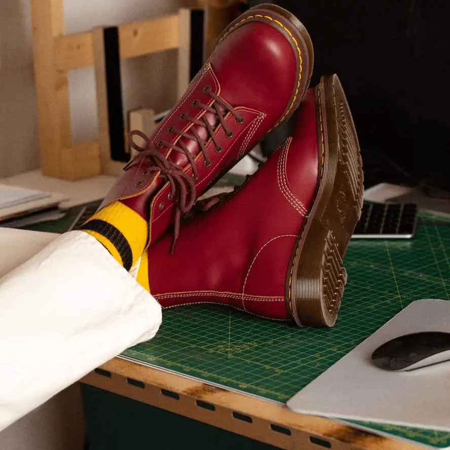 Giày Dr. Martens 1460 Vintage Oxblood 'Quilon Boots' 12308601 - Ảnh 4