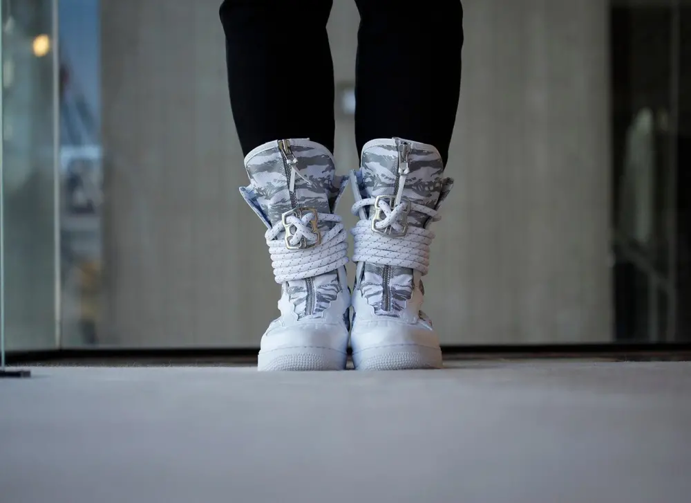 Giày Nike SF HI Premium Air Force 1 Ibex Triple White AA1130-100 - Ảnh 3