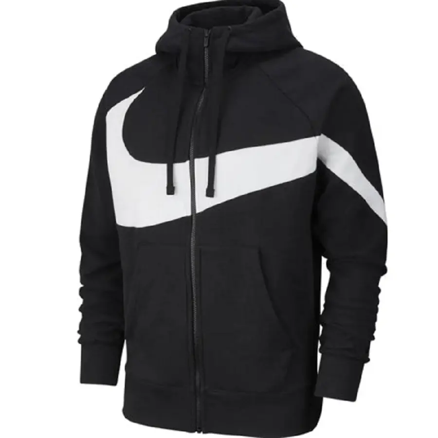 Áo Nike Sportswear Big Swoosh Fleece Sweater ‘Black White’ BQ6458-010 - Ảnh 3