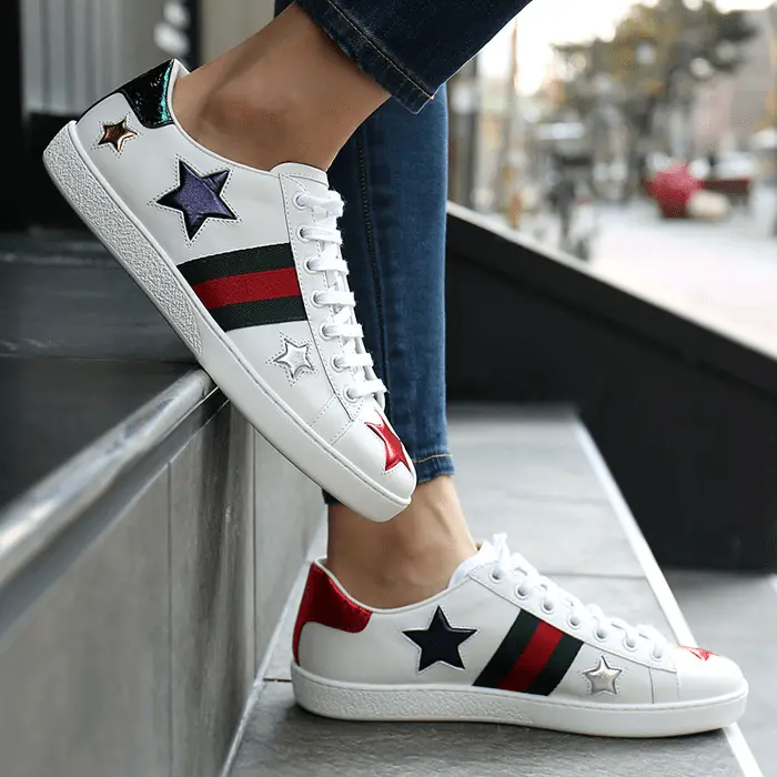 Giày Gucci Wmns Ace 'Stars' 454562-DOP50-9076 - Ảnh 6