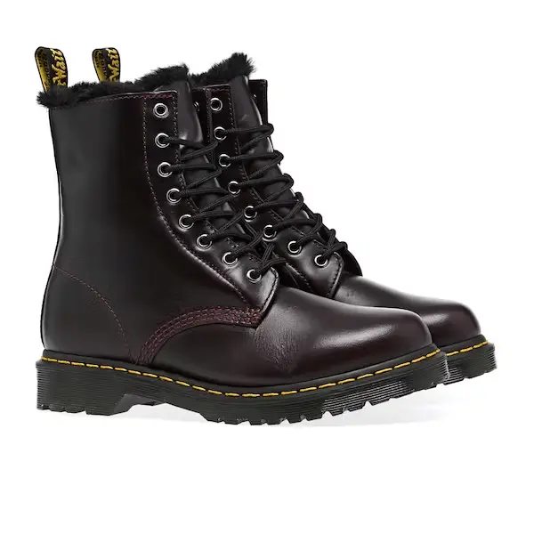 Giày Dr.Martens 1460 Serena Faux Fur Lined Lace Up 'Cherry' 26238601 - Ảnh 3