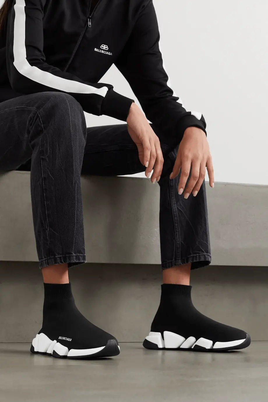 Giày Balenciaga Speed Trainer Mid 'Black' 458653-W05G0-1000 - Ảnh 5