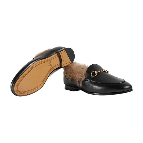 Giày Gucci Jordaan Fur Loafers 496626-DMB90-1063 - Ảnh 3