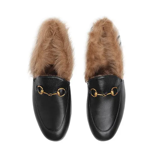 Giày Gucci Jordaan Fur Loafers 496626-DMB90-1063 - Ảnh 4