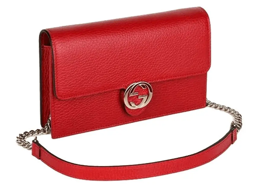 Túi Gucci Leather GG Chain Shoulder Bag Messenger Bag Red 510314 CAO0G 6420