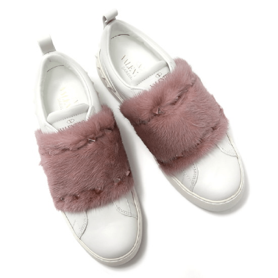 Giày Valentino Mink Fur Sneakers NW0S0E11-UEW-0EB - Ảnh 2