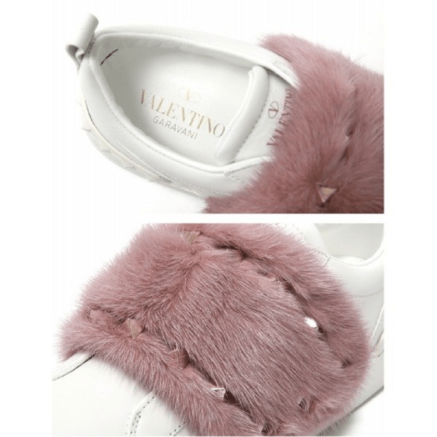 Giày Valentino Mink Fur Sneakers NW0S0E11-UEW-0EB - Ảnh 3