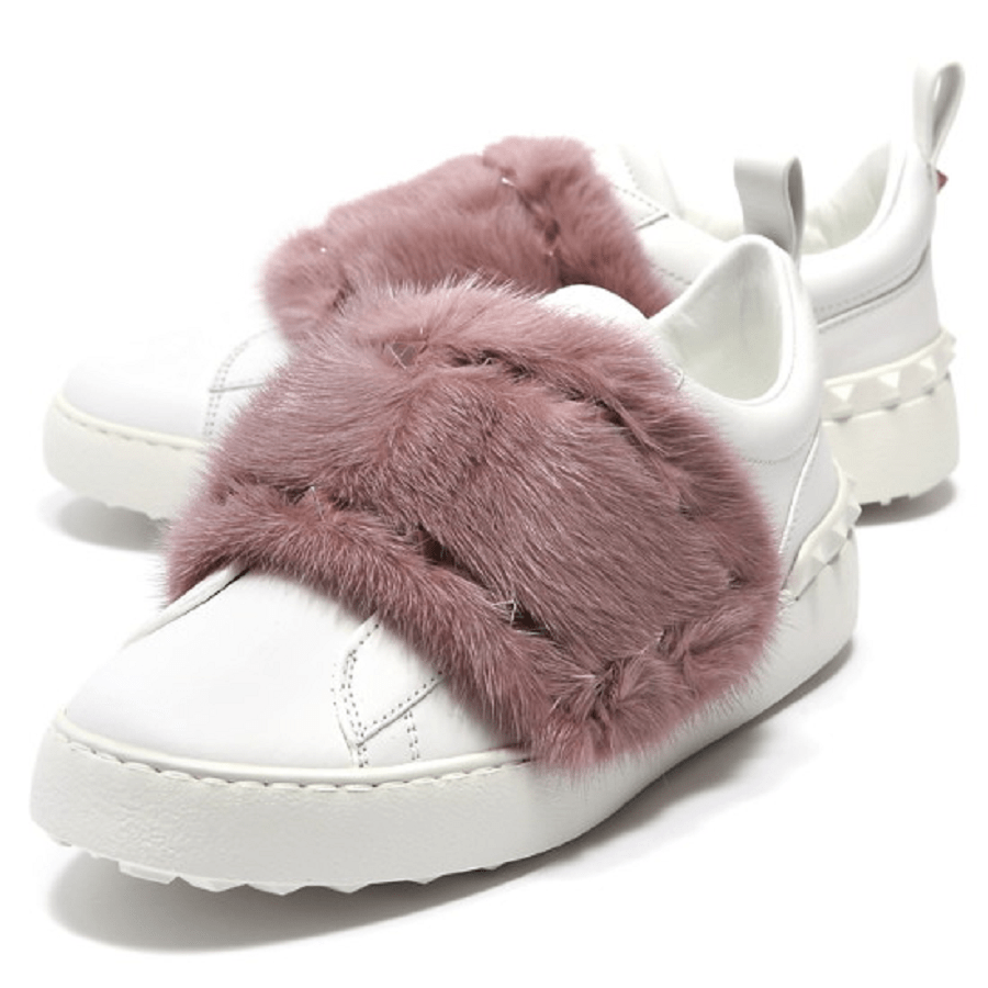 Giày Valentino Mink Fur Sneakers NW0S0E11-UEW-0EB - Ảnh 5