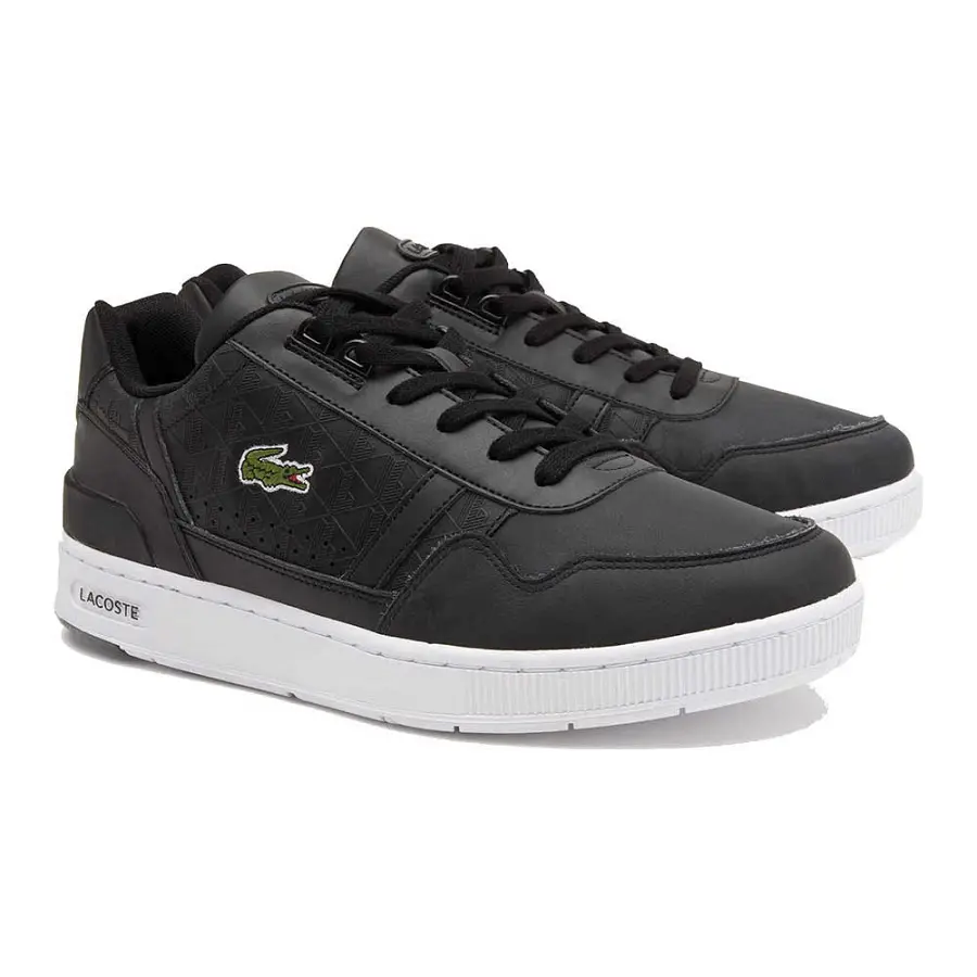 Alternative view of Giày Lacoste T-Clip Leather Trainers 'Black White' 44SMA0094-312
