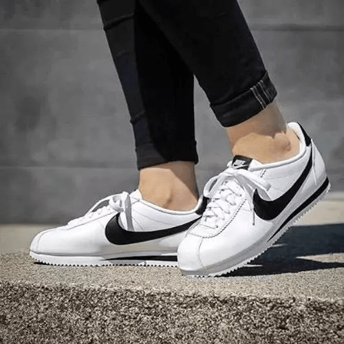 Giày Nike Cortez Basic Leather 'White Black' 819719-100 - Ảnh 5