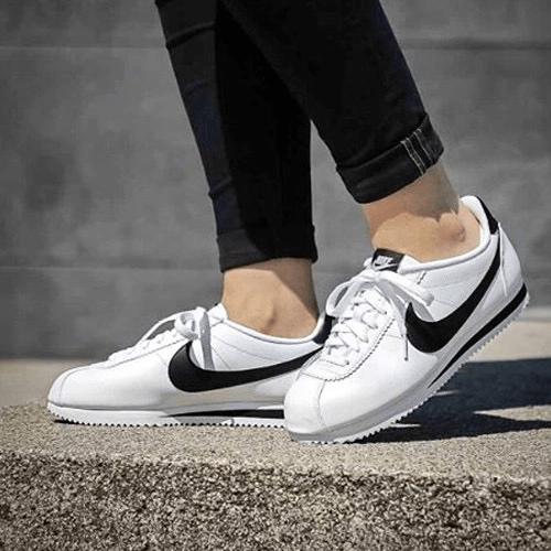 Giày Nike Classic Cortez Leather 'White Black' 807471-101 - Ảnh 5