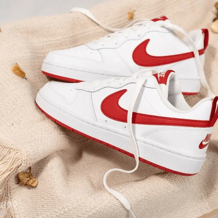 Alternative view of Giày Nike Court Borough Low 2 GS 'White University Red' BQ5448-103